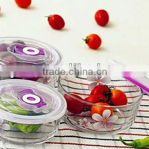 Round Glass Food Container Sets With Lid thumbnail-1
