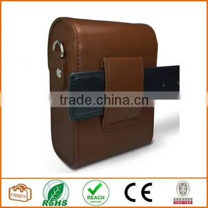 Premium Leather [Deluxe Box] Protective Compact Case With Magnetic Closure and Strap Compatible With Digital Camera Dark Brown thumbnail-4