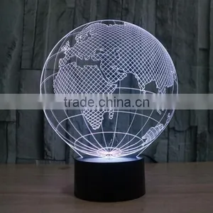 Earth Globe 3D Touch Control LED Desk Night Light Map of America/European Home Decor Bedroom thumbnail-3