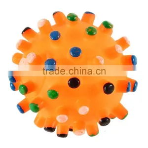 Colorful Pet Dog Cat Squeak Toy Ball Lovely Cat Chewing Ball Squeaker Quack Sound Toy thumbnail-1