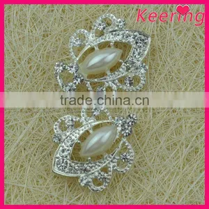 Fashionable Wholesale Crystal Color Pearl Rhinestone Metal Button WBK-1501 thumbnail-1