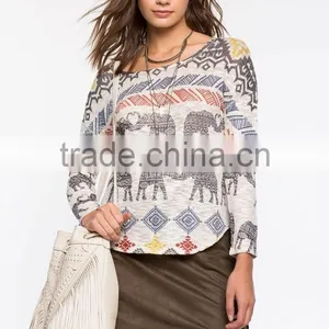 Ladies Elephant Parade Long Sleeve Fashion t Shirt Low Price thumbnail-1