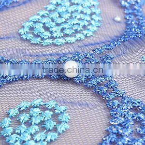 100% High Quality African Guangzhou Lace Fabric Tulle Lace Fabric Multi Color thumbnail-2