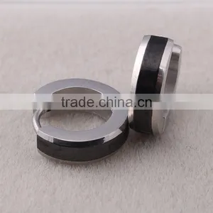 Hot Sale Stainless Steel Black Hoop Earrings for Girl thumbnail-1