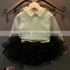 2016 Fashion Low Price Flower Low MOQ Sweater Standing Neck Japan Children Clothing thumbnail-4