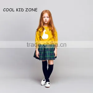 STOCK Available!COOL KID ZONE Autumn Winter New Design 100%cotton Long Sleeve Mini Girl Skirts and Tops Suit Girl Skirts thumbnail-4