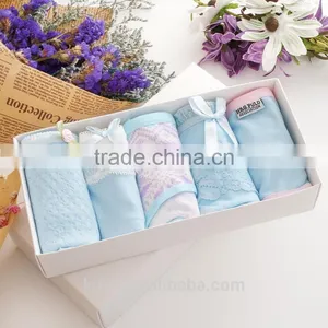 Hot Sell 5 Gift Boxed Cotton Low Waist Girls Briefs Lady Cute Cotton Lace Underwear Panties thumbnail-3