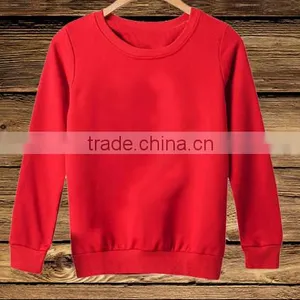 Wholesale Blank Long Sleeve Pullover Round Neck Pure Color Sweatshirt Without Hood thumbnail-1