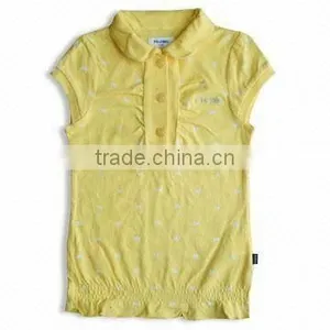 Rounded Collar T-shirt With Short Sleeves, Made of 100% Cotton, Suitable for Girl thumbnail-1