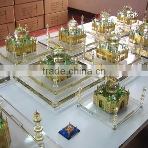 High Quality K9 Crystal Taj Mahal Model With 24k Gold Plating Metal JC0008 thumbnail-4