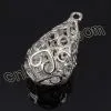 Drop Hollow Brass Charm Pendant With Rhinestone Inside thumbnail-3