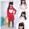 Kids Girls Clothes Heart Shaped Shirt+Hat Wear+Leggings Kids Sets Suits 2-7Years thumbnail-2
