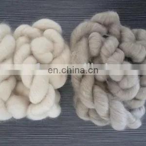 Sharrefun Dehaired and Combed Pure Cashmere Tops White/light Grey/brown thumbnail-2