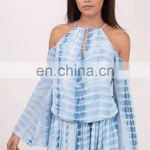 Magical Grass Apparel Rayon Light Blue Tie Dye Dress Summer thumbnail-1