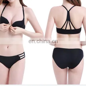 Front Button Young Girl Underwear Set Sexy Deep V-neck Push up Women Plus Size Bra Set Hollow Out Lingerie Sets thumbnail-1