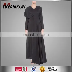 High Quality Chiffon Long Sleeves Maxi Dress Beautiful Muslim Women Abaya thumbnail-1