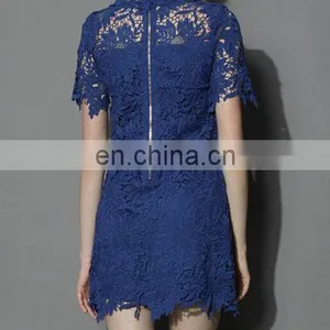 Factory Wholesale New Arrival Women Lace Navy Dress With High Quality thumbnail-2