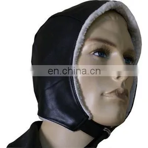 HMB-907A LEATHER AVIATOR HAT FUR LINING INSIDE HATS HEAD GEAR thumbnail-1