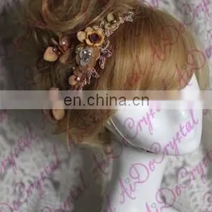 Aidocrystal Champagne Fashion Party Ladies Rhinestone Hair Comb Fascinators,bridal Headpiece thumbnail-4