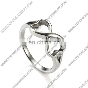 Cheap Wholesale Stainless Steel Infinity Silver Color Women's Wedding Rings Jewelry Gifts thumbnail-2