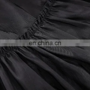 Belle Poque Women's Vintage Retro Gothic Victorian Style N/T Taffeta Long Black Ruched Skirt BP000208-1 thumbnail-5