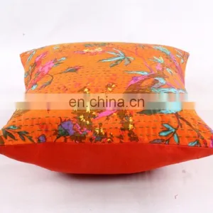 INDIA KANTHA VINTAGE PILLOW CUSHION COVER THROW HANDMADE ETHNIC HOME DECOR thumbnail-3