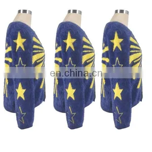 2016 New Spring Star Printed Cardigan For Women Feather Yard Knit Fabric thumbnail-3