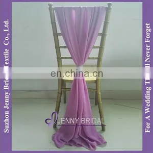 SH043J Chiffon Ruffled Chair Cover Cheap Wedding Blush Chair Sashes thumbnail-5