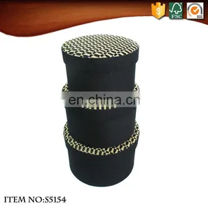 Multifunctional Round Handmade Household Sundries Toy Round Hat Storage Box Set With Lid thumbnail-5