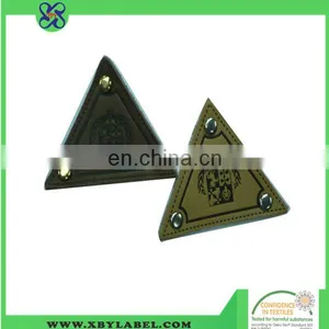 Triangle Shape Leather Label for Jeans Patch/ Metal Label Clothes thumbnail-1
