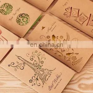 Handmade Customized Handmade Birthday Eiffel Tower Blessing Cards Best Wishes Filigree Greet Card thumbnail-1