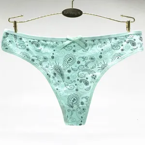 Yun Meng Ni Sexy Underwear Fancy Custom Pattern Print Girls T-back Cheap Cotton Factory Panty For Lady thumbnail-4