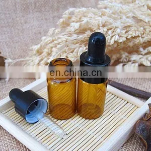 3ml Refillable Mini Amber Glass Essential Oil Bottles Dropper Bottles Vials With Eyed Dropper thumbnail-1