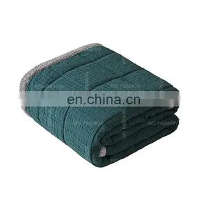 Sherpa Comforter and Throw Combo Set, Ultra Softy Fluffy Warm Checker Plaid Pattern Cold Winter Bedding Set thumbnail-6