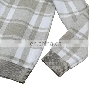 DiZNEW Custom Logo Printed Men Sweaters Long Sleeve Bulk Plaid Pullover Sweaters thumbnail-3