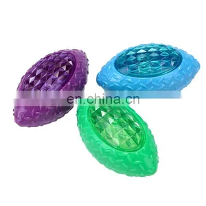 Flashing Glow in The Dark Interactive Pet Toys Diamond Shape LED Light up Squkey Dog Ball thumbnail-4