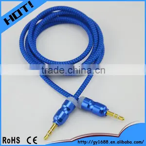 3.5mm Stereo Aux Cable With Double Braid Shield Car Audio Cable 1m Quality Choice thumbnail-2