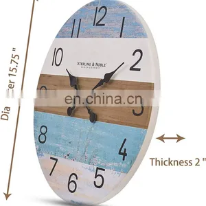 15 Inch Arabic Numerals Silent Clocks Wall Wood Clock thumbnail-1