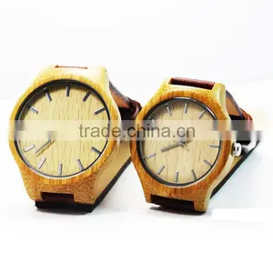 Pair 100% Natural Bamboo Watch New Arrival Women Wristwatches High Quality Vintage Style for Couples thumbnail-4