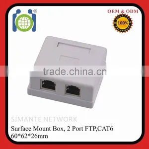 Good Price 2 Port CAT6 RJ45 8P8C Krone FTP Surface Mount Box Quality Choice thumbnail-1