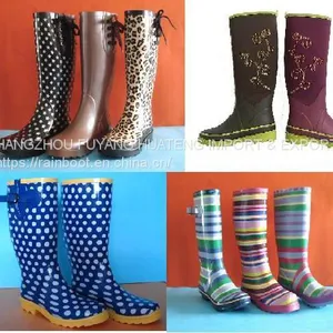 Various Printing Rubber Rain Boots, Vogue Rubber Boot, Waterproof Vogue Rain Boot, New Fashion Rubber Rain Boots, China Rain Boots thumbnail-4