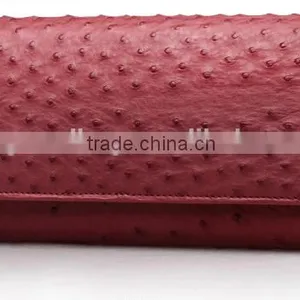 High Quality Customized Logo Genuine Real Ostrich Leather Clutch Wallet for Women thumbnail-5