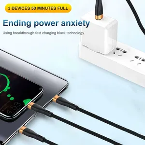 6A Data Cable Usb 100W Charging Cable Mobile Phone 3-in-1 Data Cable Super Fast Charging for PD Fully Compatible thumbnail-4