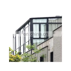 Aluminum Glass Balcony Sunrooms Winter Garden Balcony Roof Fronted Glass Sunroom Design For Sale thumbnail-1