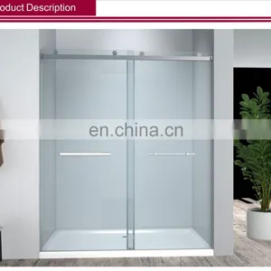Customized Design Factory High Quality Cheap Bathroom Sliding Hardware Tempered Glass Door Shower Enclosure Manufacturers thumbnail-2