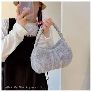 Plush Bag Korean Fur Underarm Dumpling Bag Shoulder Handbag High Appearance Level Niche Women's Bag thumbnail-2