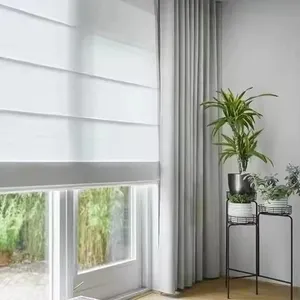 China Manufacturer Supplier Wholesale Hot Selling Lovely Romantic Blind Various Design Fashio Roman Curtain Fabric Curtains for The Living Room thumbnail-1