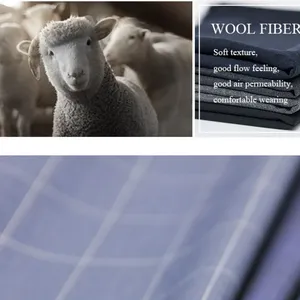Italian 180 Gsm Soft Blend Fabric 80% Wool 20% Poly Fabric High Quality Classic Striped Worsted Wool Suiting Fabric thumbnail-4