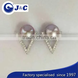 Fashion Real Nature White Pearl Earring,pearl Eardrop,pearl Ear Stud,pearl Ear Nail thumbnail-1