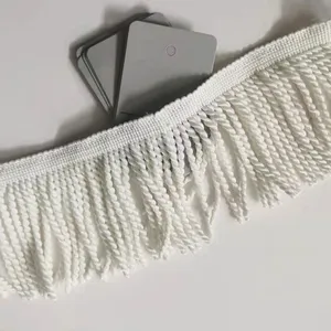 Coastal Breeze Fringe: White Twisted Tassel Trim for Beach Umbrella Decor Bullion Fringe thumbnail-4